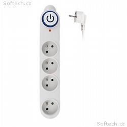 Solight přepěťová ochrana, 150J, 4 zásuvky, 1,5m, 