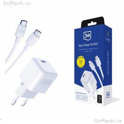 3mk síťová nabíječka Hyper Charger PD 25W + kabel 