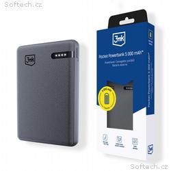 3mk Pocket Powerbank 5,000mAh 12W USB 1C Grey pro 