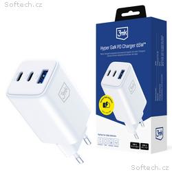 3mk síťová nabíječka Hyper GaN Charger 65W, bílá