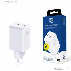 3mk síťová nabíječka - Hyper Charger PD 45W, bílá