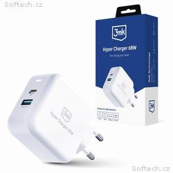 3mk síťová nabíječka - Hyper Charger 68W, GaN, 1x 