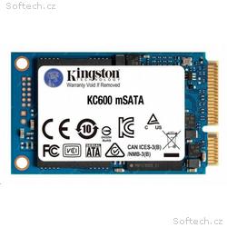 Kingston SSD 256GB KC600 SATA3 mSATA (R:550, W:520