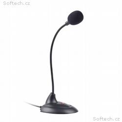 C-TECH stolní mikrofon MIC-04E, 3,5" stereo jack, 