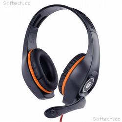 GEMBIRD sluchátka s mikrofonem GHS-05-O, gaming, č