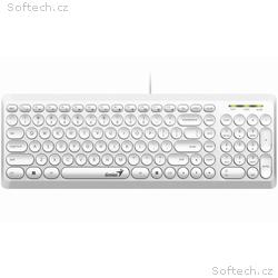 GENIUS klávesnice Slimstar Q200 White, Drátová, US