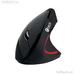 C-TECH myš VEM-09C, vertikální, 6 tlačítek, černá,