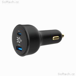 GEMBIRD Nabíječka do auta, 1x USB, 1xUSB-C, rychlo