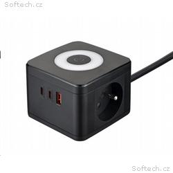 Síťový adaptér VIKING YC23L, černá, Output:2xAC, 1
