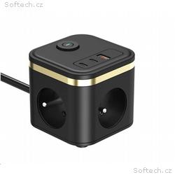 Viking síťový adaptér YC33, 3x 230 V, 1x USB-A, 2x
