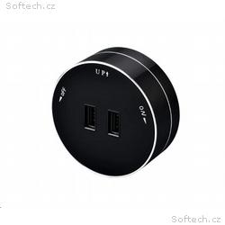 Viking zásuvkový modul A50, 2x USB-A, černá