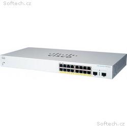 Cisco switch CBS220-16P-2G (16xGbE, 2xSFP, 16xPoE+