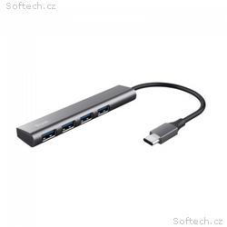 TRUST Rozbočovač Halyx Aluminium USB-C To 4 Port U