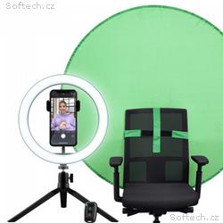 TRUST Kruhové Světlo + Green Screen Maku+ 2-in-1 S