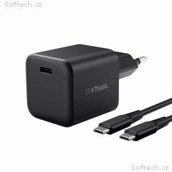 TRUST GaN Nabíječka GXT 1258 65W, 2m USB-C kabel, 
