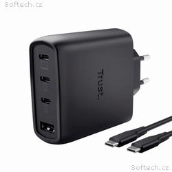 TRUST GaN Nabíječka MAXO 65W, 3xUSB-C, 1xUSB-A, če