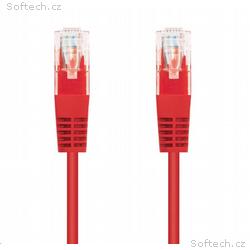 Kabel C-TECH patchcord Cat5e, UTP, červený, 1m