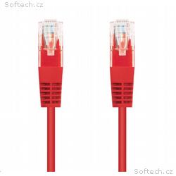 Kabel C-TECH patchcord Cat5e, UTP, červený, 3m