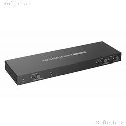 PremiumCord HDMI matrix switch 4:2, UHD 4Kx2K HDR