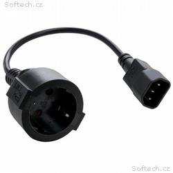 Kabel C-TECH síťový adaptér C14 (M) -> schuko (F),