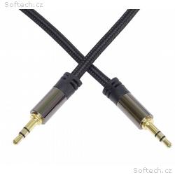 PREMIUMCORD kabel, stíněný, Jack 3.5mm - Jack 3.5m