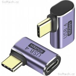 PremiumCord Adaptér USB-C na USB-C, USB 4.0, zahnu