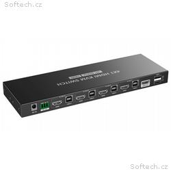 PREMIUMCORD HDMI switch, 4K@60Hz HDMI2.0 KVM 4:1, 