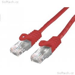 Kabel C-TECH patchcord Cat6, UTP, červený, 0,25m