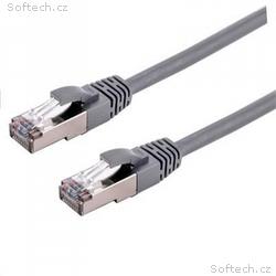 Kabel C-TECH patchcord Cat6a, S, FTP, šedý, 1m