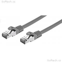 Kabel C-TECH patchcord Cat7, S, FTP, šedý, 1m