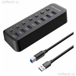 PremiumCord USB 3.2 Superspeed HUB 7-portový s vyp