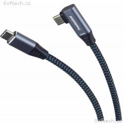 PREMIUMCORD USB-C zahnutý kabel (USB 3.2 Gen2x2, 5