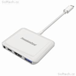 PremiumCord Převodník USB-C na HDMI2.0+USB3.0+Audi