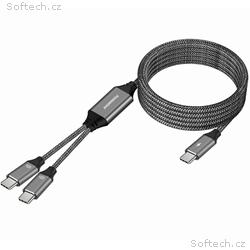 PremiumCord USB-C Inteligentní rychlo nabíjecí kab