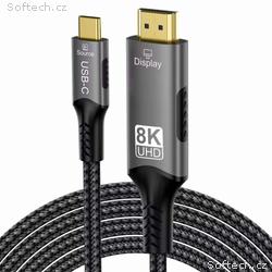 PremiumCord USB-C na HDMI kabel 2m rozlišení obraz