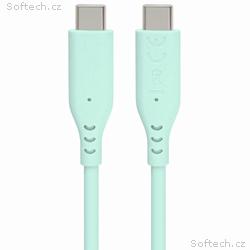 PremiumCord silikonový USB-C 60W, tyrkysový, 1.5m