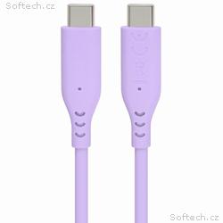 PremiumCord silikonový USB-C 60W, fialový, 1.5m
