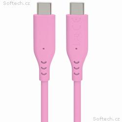 PremiumCord silikonový USB-C 60W, růžový, 1.5m