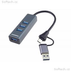 PremiumCord Hub 5G SuperSpeed, USB-C a USB-A na 4x
