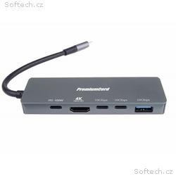 PremiumCord Adaptér USB-C na 4K@60Hz HDMI + 10G US