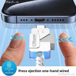 PremiumCord USB-C kabel s tlačítkem pro odpojení U