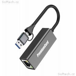 PremiumCord Adaptér USB-C a USB-A na Gigabit 10, 1
