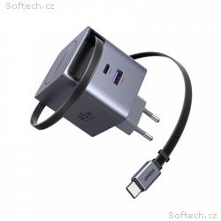 UGREEN síťová rychlonabíječka se zatahovacím kabel