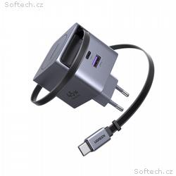 UGREEN síťová rychlonabíječka se zatahovacím kabel