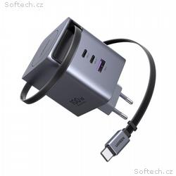 UGREEN síťová rychlonabíječka se zatahovacím kabel