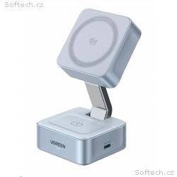 UGREEN magnetická bezdrátová nabíječka 2v1 MagFlow