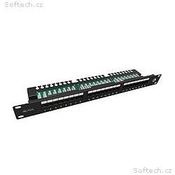 Solarix Patch panel 24 x RJ45 CAT5E UTP s vyvazova
