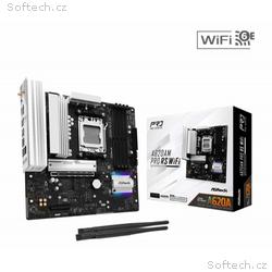 ASRock MB Sc AM5 A620AM PRO RS WIFI, AMD X620, 4xD
