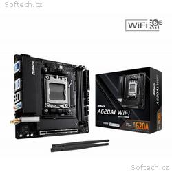ASRock MB Sc AM5 A620AI WIFI AMD A620A, 2xDDR5, 1x