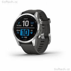 Garmin fenix 7s Glass, Silver, Graphite Silicone B